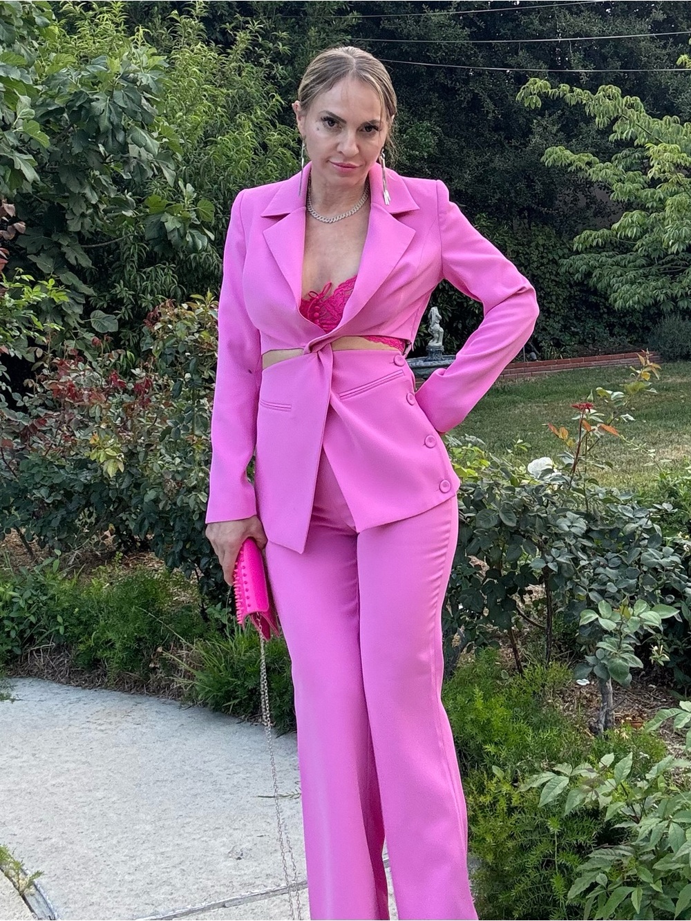 Bubblegum Pink Tailored Cutout Suit Set ✶ Small - Picture 2 of 16